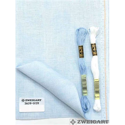 Vintage Belfast len hímzővászon 32ct 70 cm széles - kék