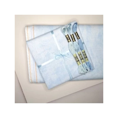 Vintage Belfast len hímzővászon 32ct 70 cm széles - kék