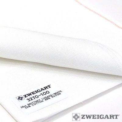 Zweigart Brittney Lugana hímzővászon fehér 28 count 140 cm széles