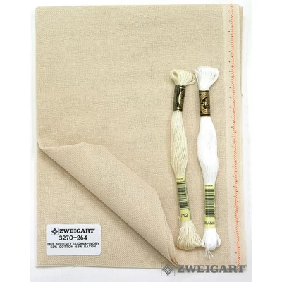 Zweigart Brittney Lugana hímzővászon 28 count 70 cm - ekrü