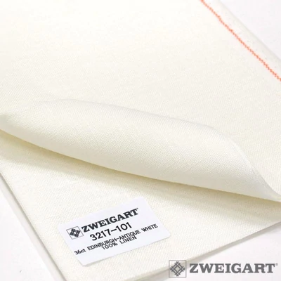 Edinburgh len hímzővászon törtfehér színű 36 ct 70cm széles