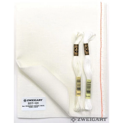 Edinburgh len hímzővászon törtfehér színű 36 ct 70cm széles