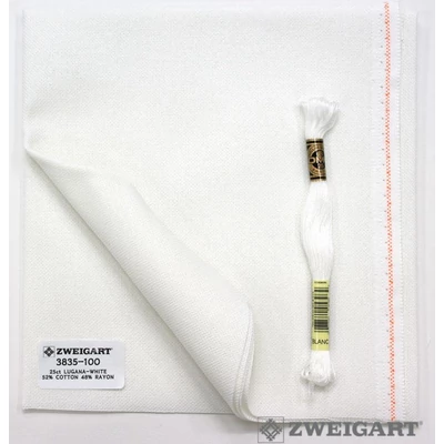 Zweigart Lugana fehér színű hímzővászon 25 ct 140cm széles