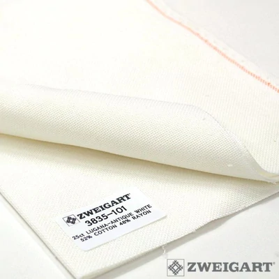 Zweigart Lugana törtfehér színű hímzővászon 25 ct 140cm széles