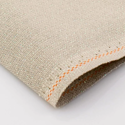 Zweigart Murano ezüstösen csillogó szállal szőtt hímzővászon 32 ct 140 cm széles