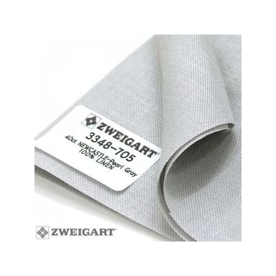 Zweigart Newcastle len hímzővászon 40ct 140 cm széles - gyöngy szürke