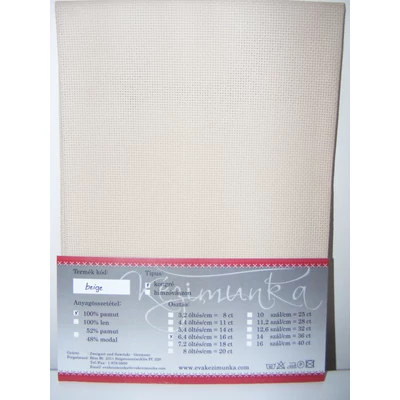aida beige 16ct 43x50 cm